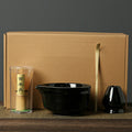 Complete Matcha Tea Ceremony Set - 4-Piece Traditional Japanese Kit (Black)